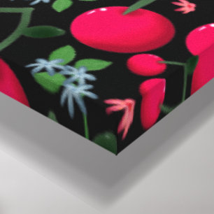 Cute Cherry Pattern Aesthetic Red Cherry Seamles Canvas Print