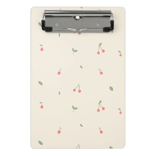 Cute Cherry Pattern – Minimal Fruit Aesthetic Mini Clipboard