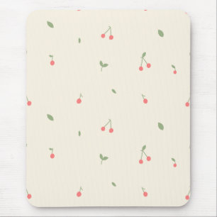 Cute Cherry Pattern – Minimal Fruit Aesthetic Mouse Pad