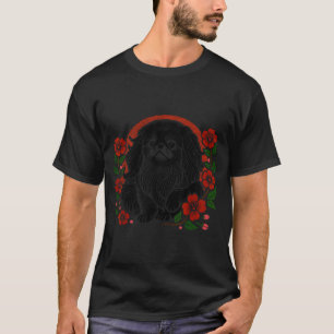 Cute Cherry Pekingese Blossoms Floral Dog Japanese T-Shirt