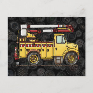 Cute Cherry Picker Truck Postcard
