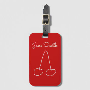Cute cherry simple minimalist luggage tag