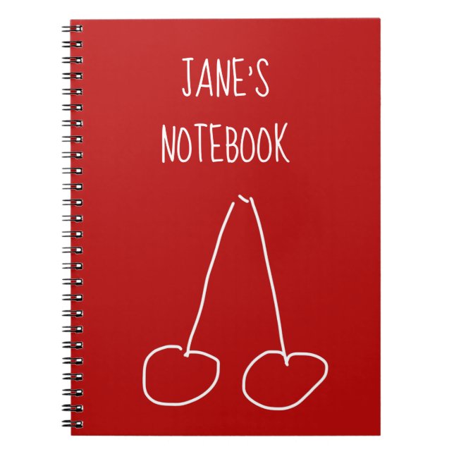Cute cherry simple minimalist notebook (Front)