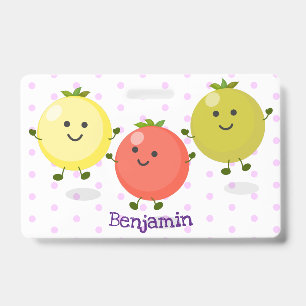 Cute cherry tomatoes cartoon illustration badge