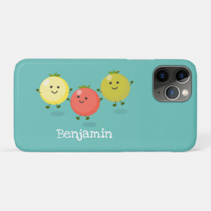 Cute cherry tomatoes cartoon illustration iPhone 11 pro case