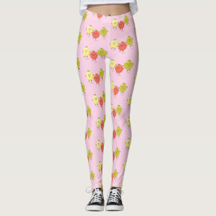 Cute cherry tomatoes cartoon illustration leggings
