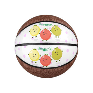 Cute cherry tomatoes cartoon illustration mini basketball