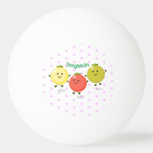 Cute cherry tomatoes cartoon illustration ping pong ball