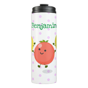 Cute cherry tomatoes cartoon illustration thermal tumbler