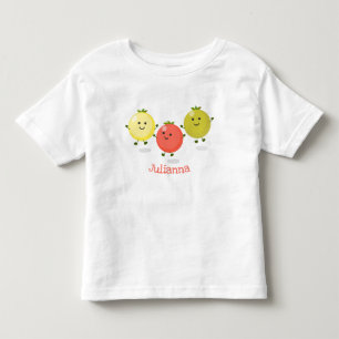 Cute cherry tomatoes cartoon illustration toddler t-shirt