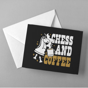 Cute Chess and Coffee Chess Lover Knight Art Postcard