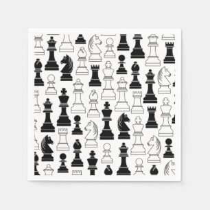 Cute Chess Board Game Kids Birthday Party Napkin