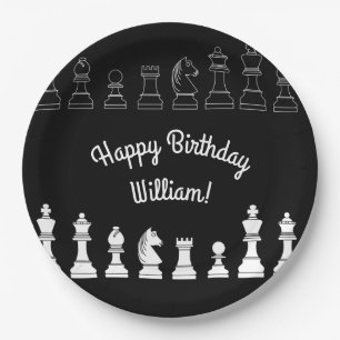 Cute Chess Board Games Kids Birthday Party Paper Plate