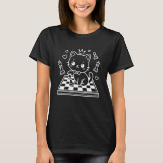 Cute Chess Kawaii Cat Strategy Game T-Shirt