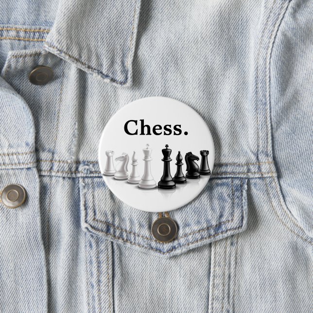 Cute Chess Pieces 3 Inch Round Button (In Situ)