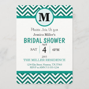 Cute Chevron Bridal shower invitation
