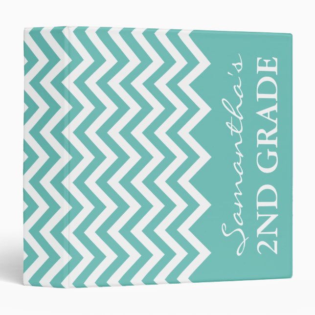 Cute chevron classeur pour professeur de 2ème anné (Devant/Côté)