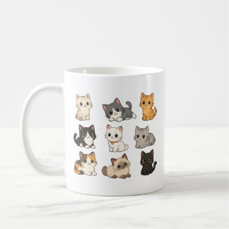 Cute Chibi Adorable Kawaii Cats Pattern 11oz Mug