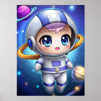 Cute Chibi Astronaut Girl Space Explorer Kawaii