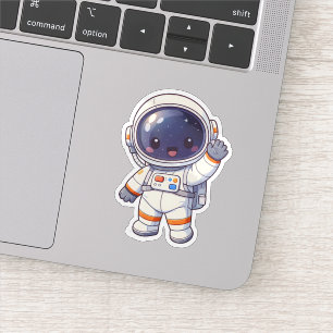 Cute Chibi Astronaut Waving Space Sticker