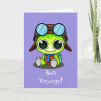 Cute Chibi Cartoon Turtle Bon Voyage