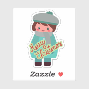 Cute chibi christmas boy sticker