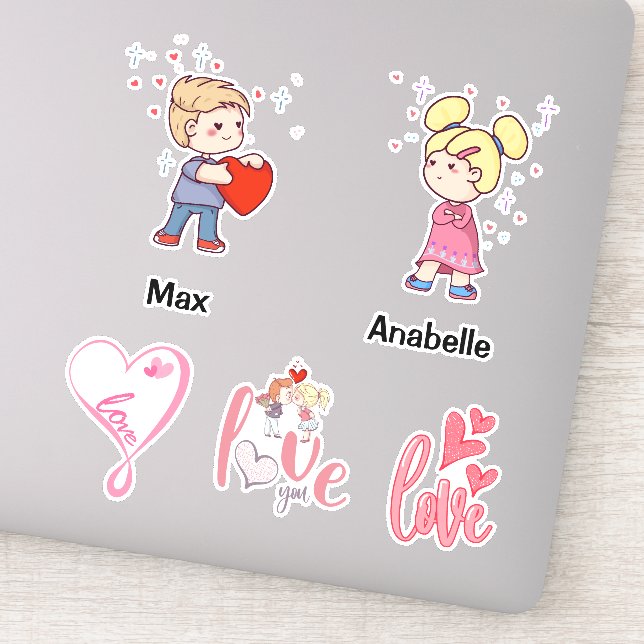 Cute Chibi couple customizable name love quotes (Detail)