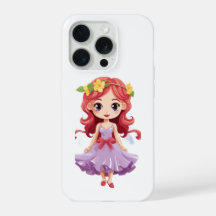 Cute Chibi Fairy Princess Purple Gown iPhone 15