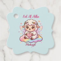 Cute Chibi Fairy Sheep Rainbow Eid Adha Mubarak