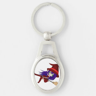 Cute Chibi Falling Witch Keychain