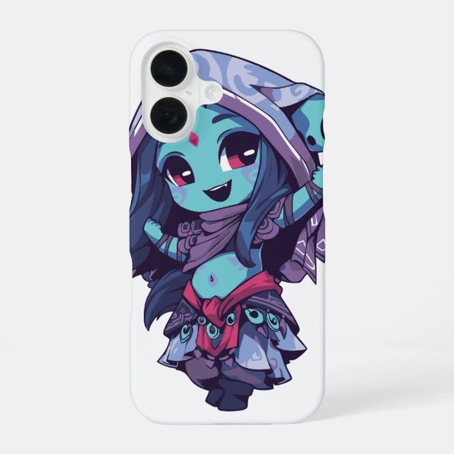 Cute Chibi Fantasy Assassin iPhone 16 Case (Back)