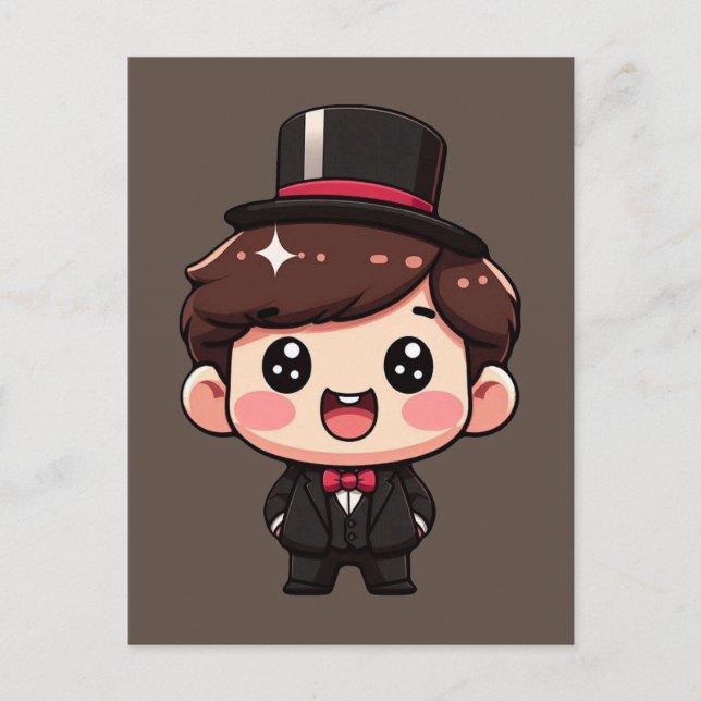 Cute Chibi Gentleman Postcard (Front)