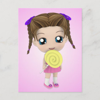 Cute Chibi Girl Postcard