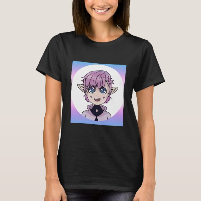 Cute Chibi Kawaii Anime Elf Character T-Shirt (Front)
