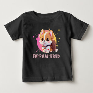 Cute Chibi Kawaii Corgi Name School Year on Back Baby T-Shirt