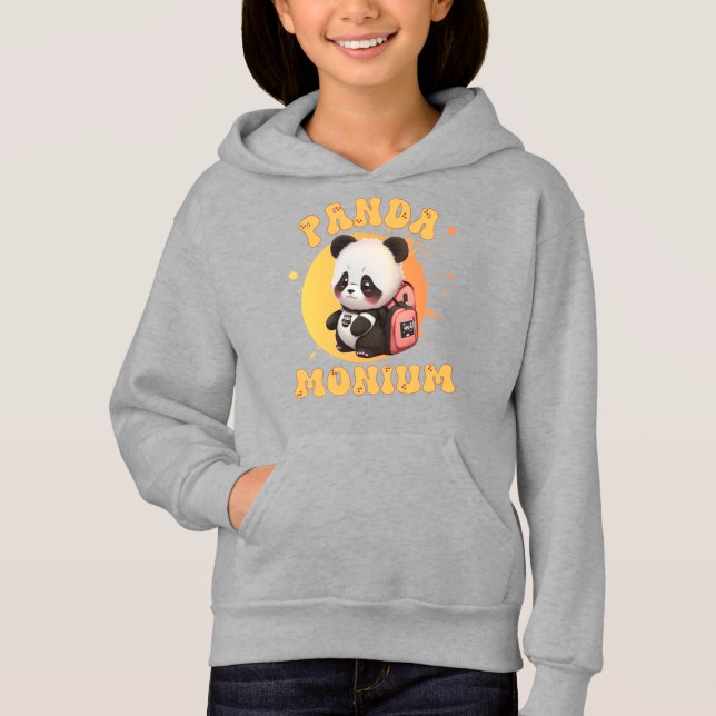 Cute Chibi Kawaii Panda Name School Year on Back (Front)
