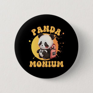 Cute Chibi Kawaii Panda Name School Year On Back B 2 Inch Round Button