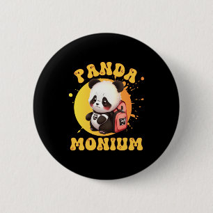 Cute Chibi Kawaii Panda Name School Year On Back B 2 Inch Round Button