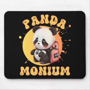 Cute Chibi Kawaii Panda Name School Year On Back B Mouse Pad