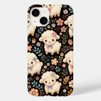 Cute Chibi Lamb Floral Pattern Cottagecore 