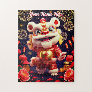 Cute Chibi Lion Dance Jigsaw Puzzle
