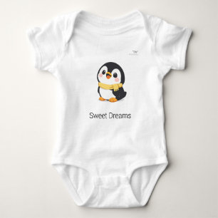 Cute Chibi Penguin with Scarf Personalized Baby Bodysuit