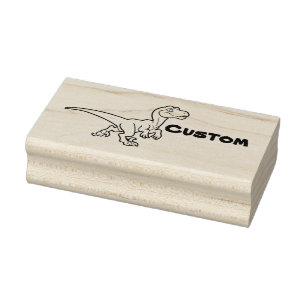 Cute chibi raptor 082018 rubber stamp