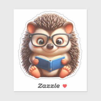 Cute Chibi Reading Hedgehog