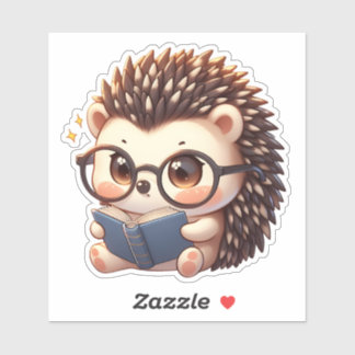Cute Chibi Reading Hedgehog