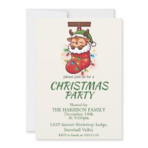 Cute Chibi Reindeer Christmas Party Invitation 5x7