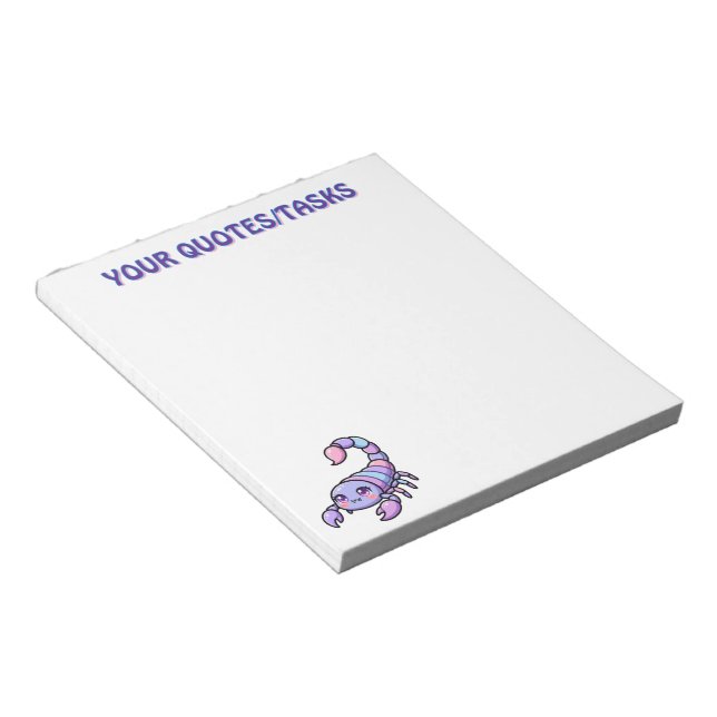 Cute Chibi Scorpio Zodiac Notepad (Angled)