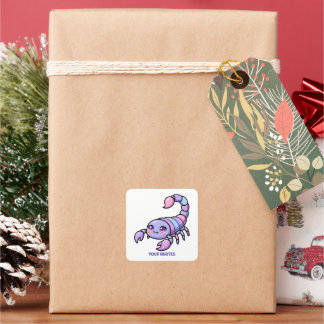 Cute Chibi Scorpio Zodiac Square Sticker