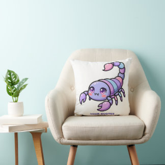 Cute Chibi Scorpio Zodiac Throw Pillow