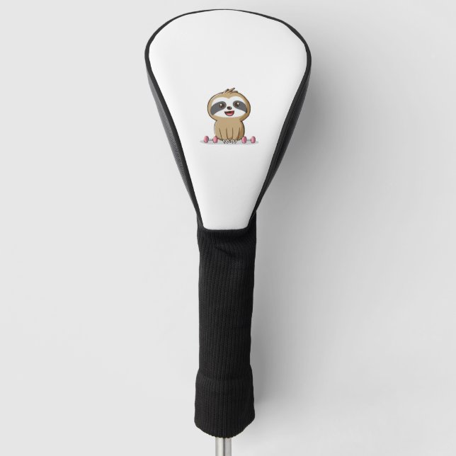 Cute Chibi Sloth Workout � Funny Kawaii Gym Animal Golf Head Cover (Front)